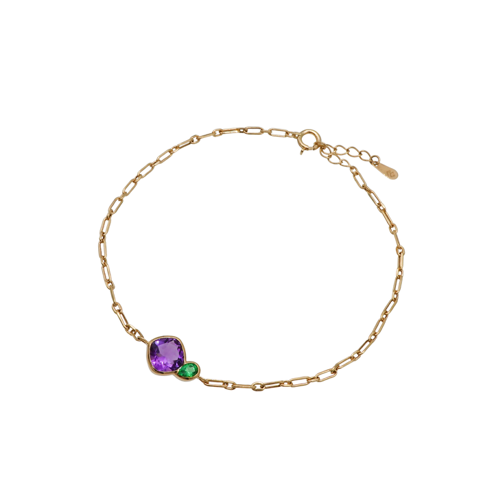 BLANCE 18K Amethyst Greengarnet Bracelet
