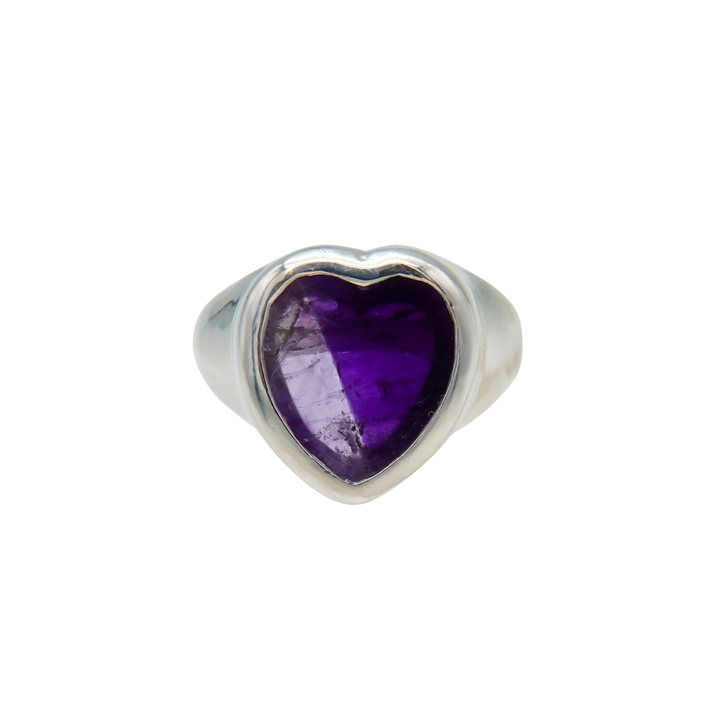 Gem Heart ring- Amethyst