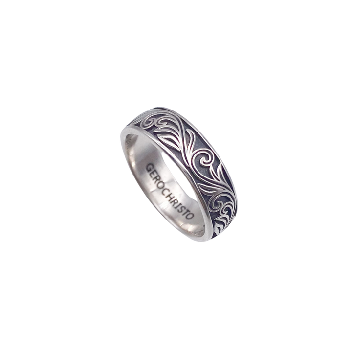 Floral Band ring in Sterling Silver_20428