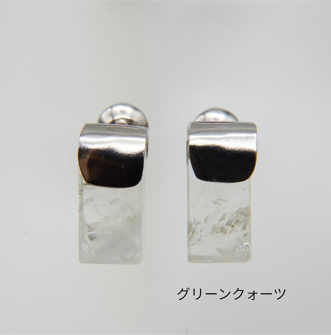 HASAMU pierced earrings gemstone square