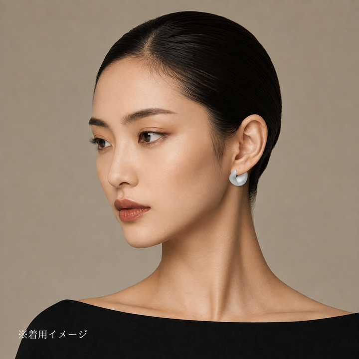 〈山〉 シルバー 霧フープピアス