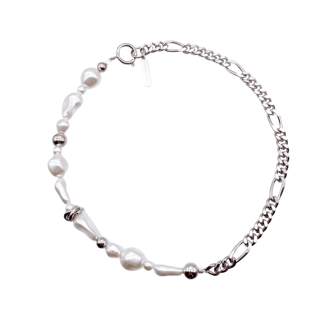 Justine Clenquet シルバー ネックレス (パール) Charly choker – unigem Justine Clenquet シルバー ネックレス (パール) Charly choker – unigem