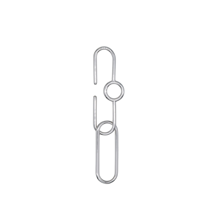 Ellips Loop Pierced Earrings_Rhodium coat