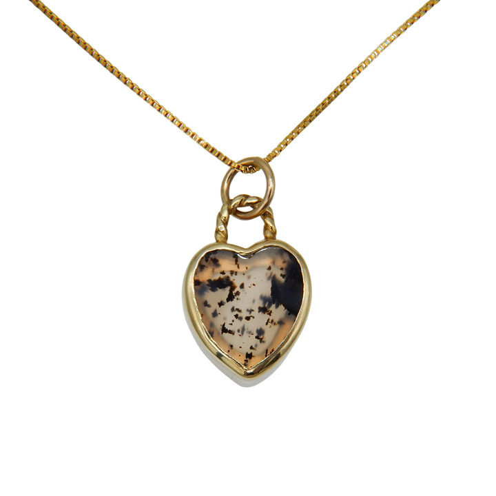 Gem Heart necklace- Montana agate
