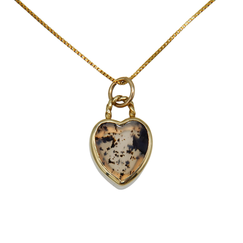 Gem Heart necklace- Montana agate
