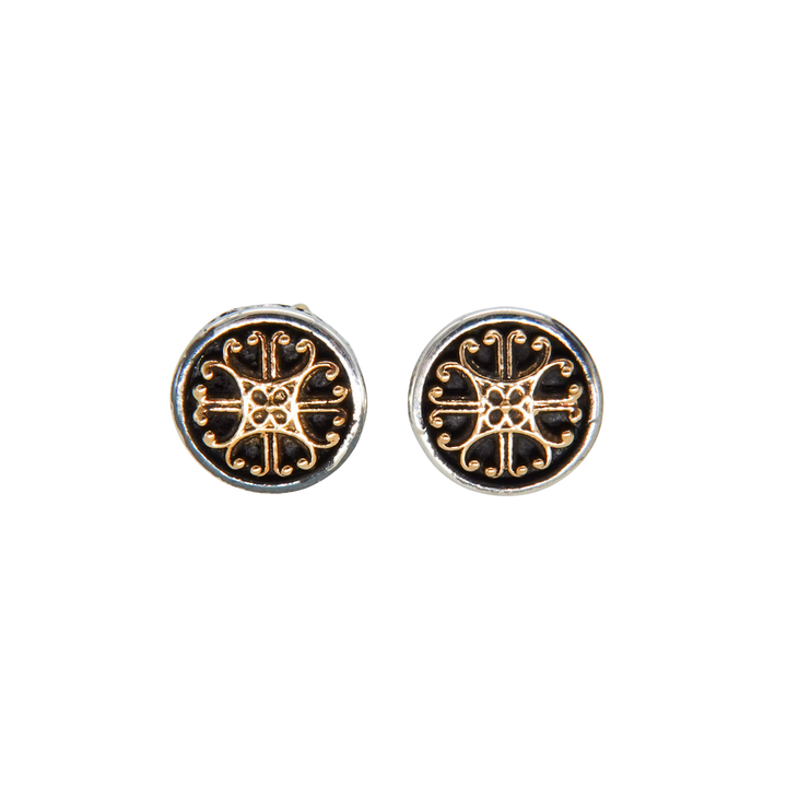 Roxana Stud Earrings in 18K Gold and Sterling Silver_10055