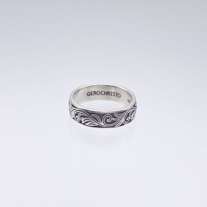 Floral Band ring in Sterling Silver_20428