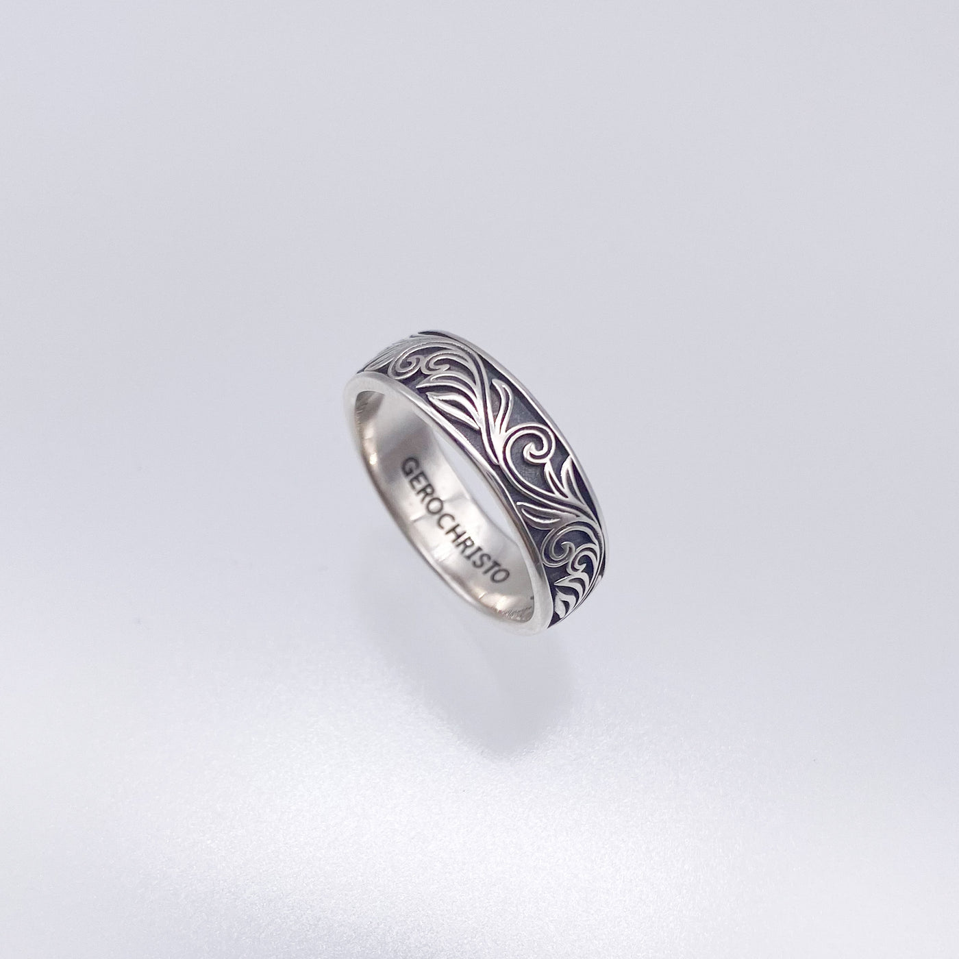 Floral Band ring in Sterling Silver_20428