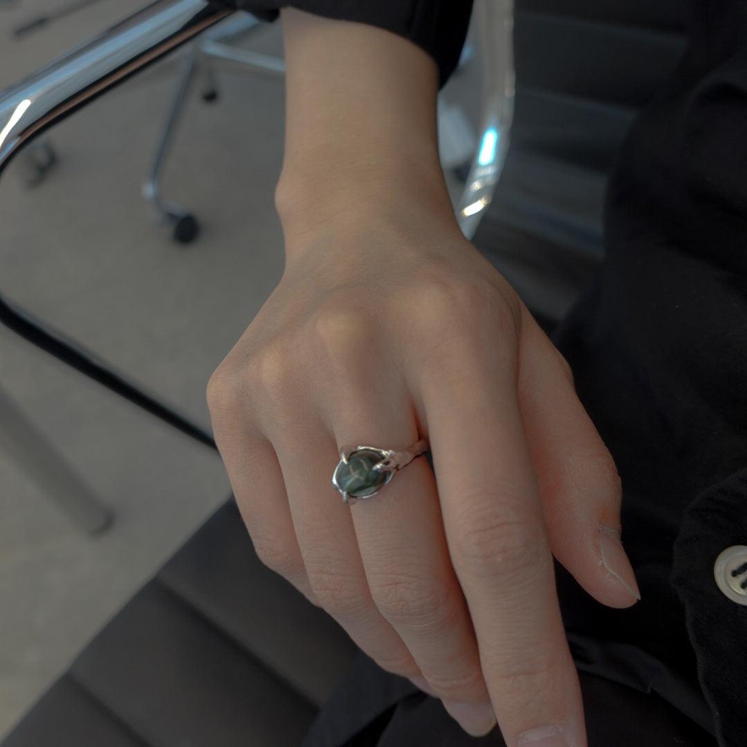 [custom] oval stone ring 10x8