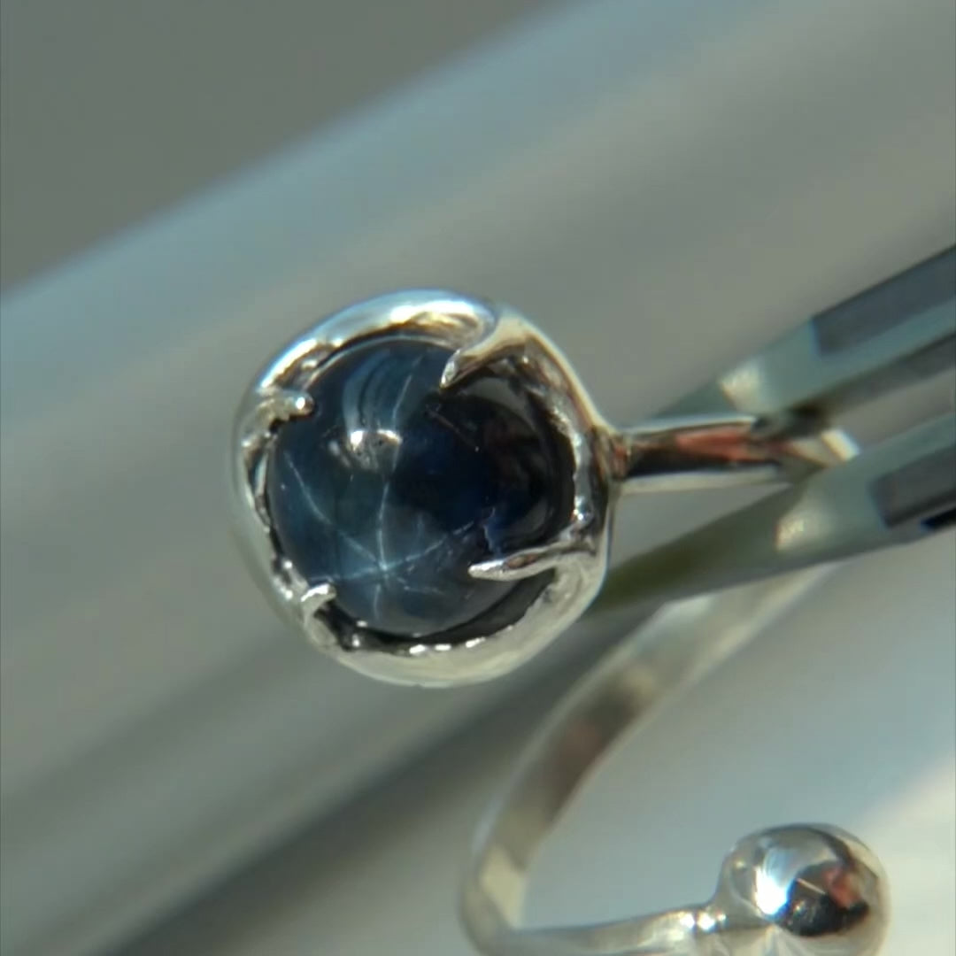 star sapphire spiral ring