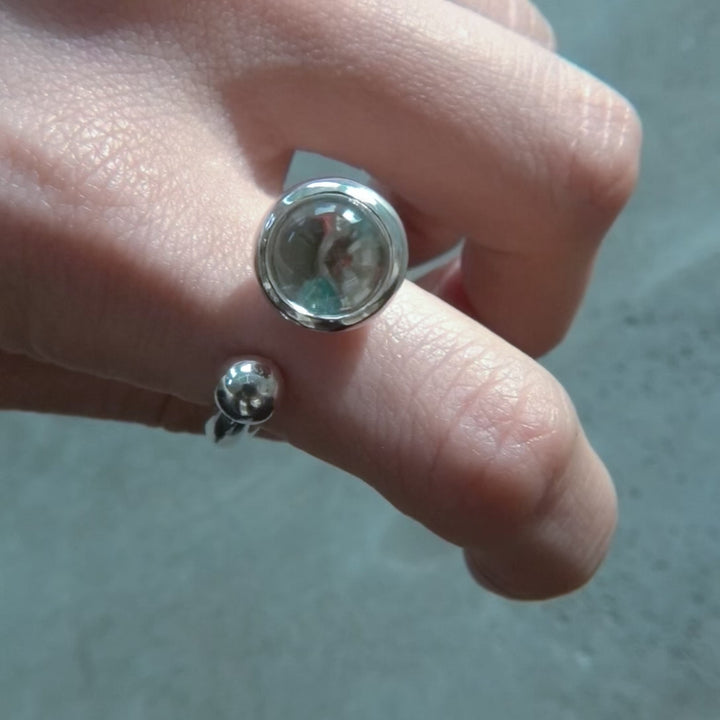 GYOKU RIN Ring / CrystalQuartz(white/blue Zircon)