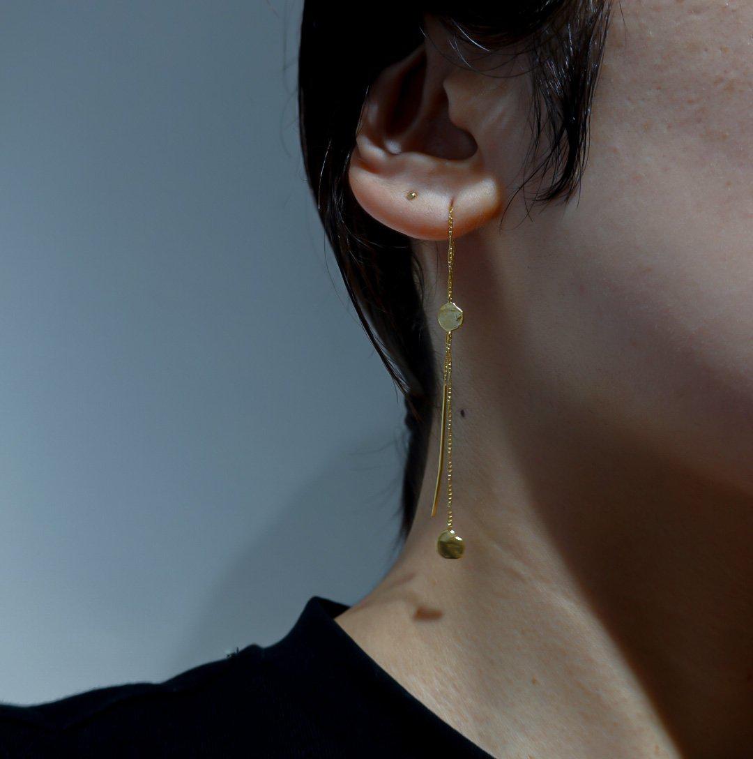 ASSYMMETRY AMERICAN EARRINGS-pierced earring-PREEK-unigem