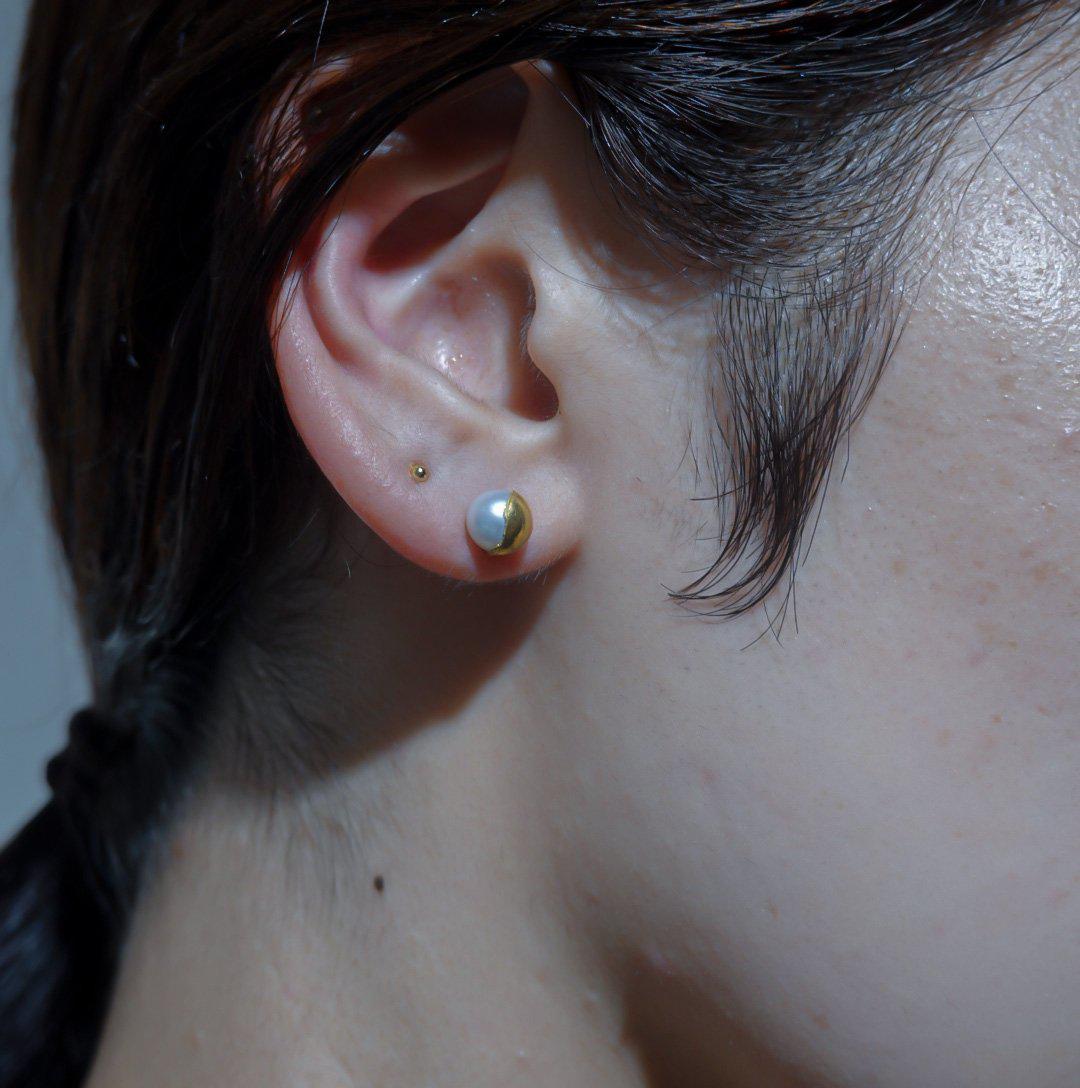 BAROQUE PEARL EARRINGS-pierced earring-PREEK-unigem