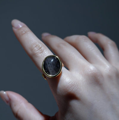 Black Quartz Ring B-ring-SAI jewelry-FREE(#11〜#13)-unigem