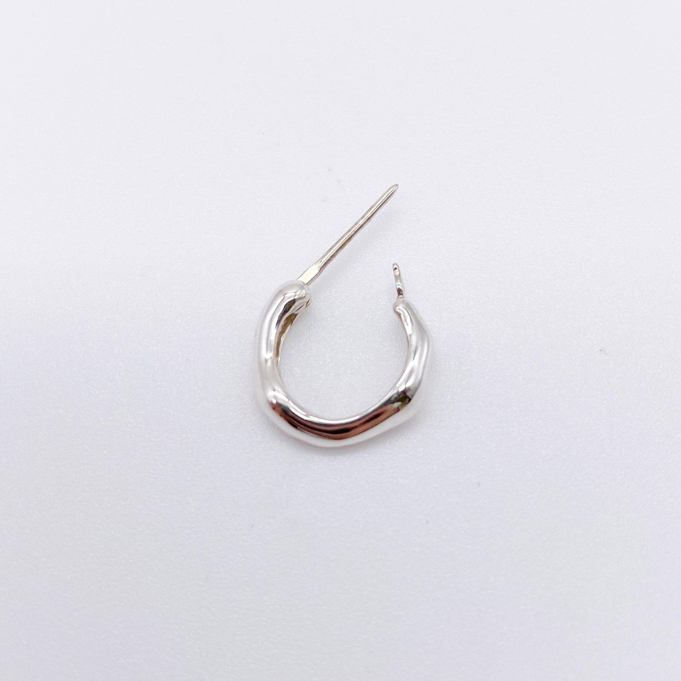 CLOUD Hoop Pierced earrings - Polish-pierced earring-ARAI METAL WORKS-unigem