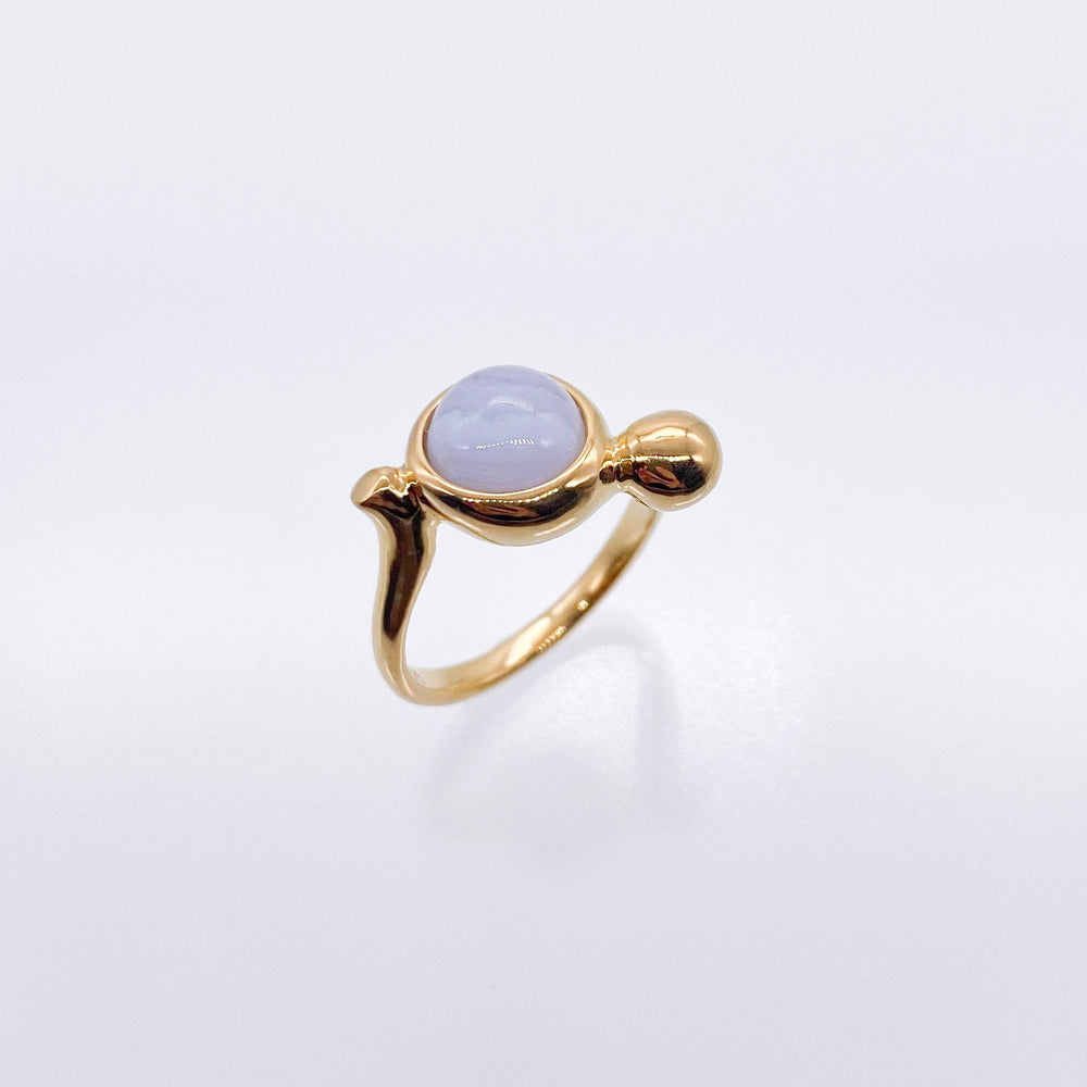Double Pills Ring (Blue Lace Agate)-ring-SAI jewelry-unigem