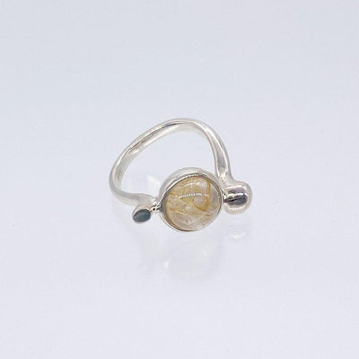 Double Pills Ring (Rutile Quartz)-ring-SAI jewelry-#9-unigem