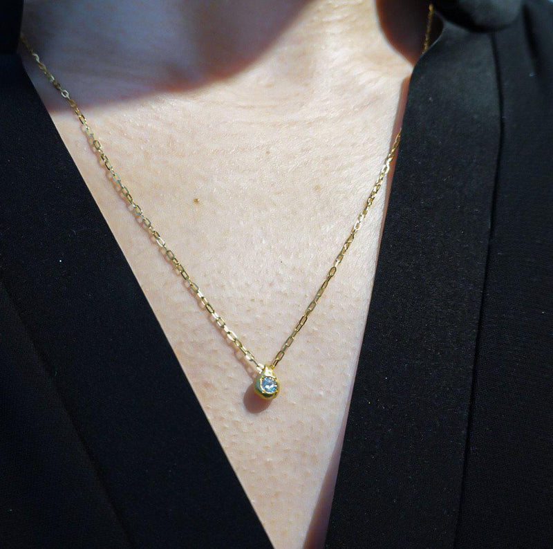 Drop Necklace 3mm Diamond (Matte)-necklace-ARAI METAL WORKS-unigem