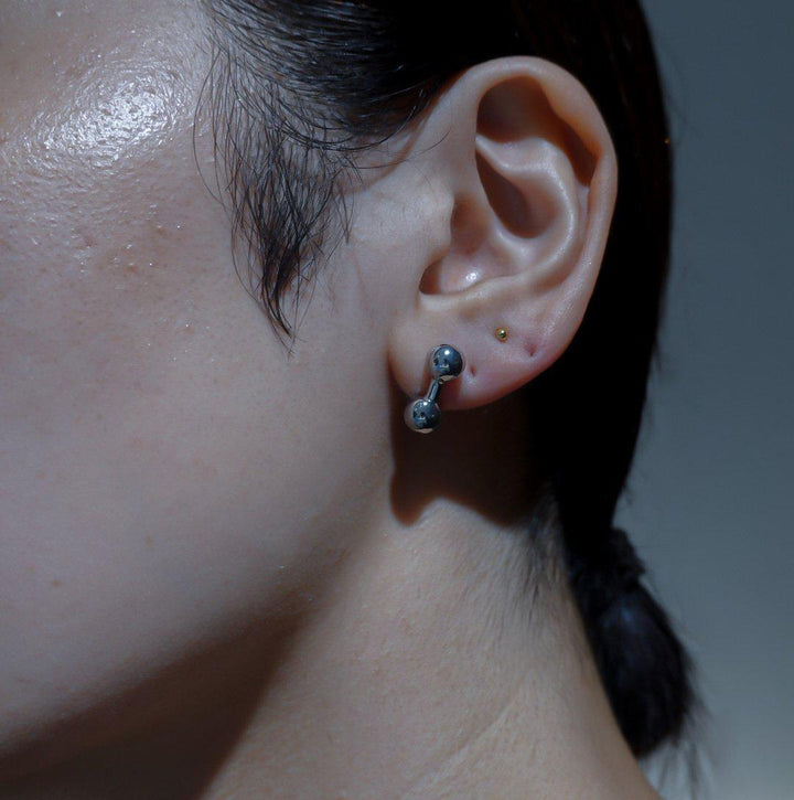 Dylan palladium earring-pierced earring-Justine Clenquet-unigem