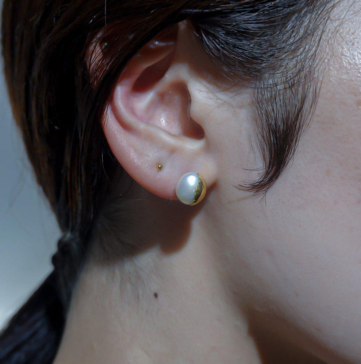 FRESH WATER PEARL P-pierced earring-PREEK-unigem