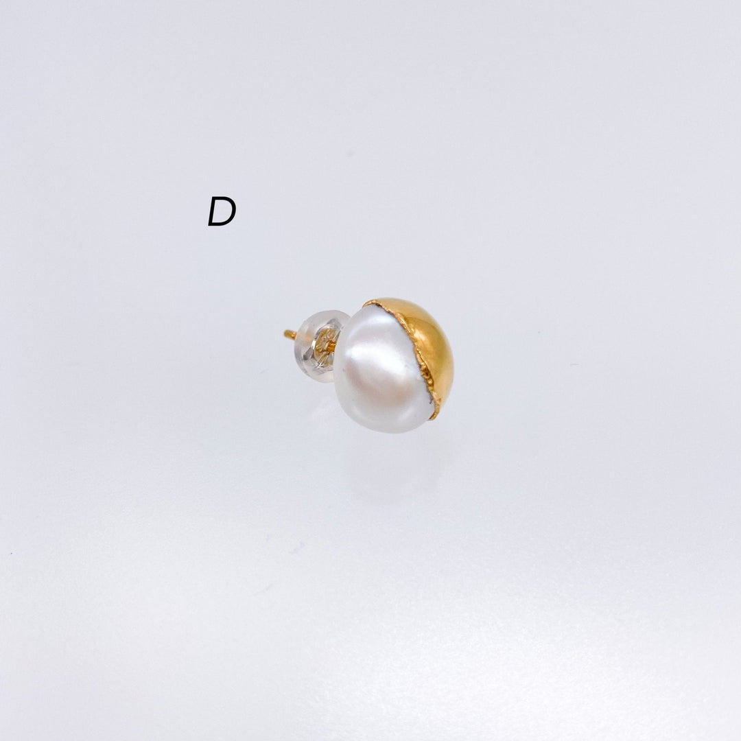 FRESH WATER PEARL P-pierced earring-PREEK-D-unigem