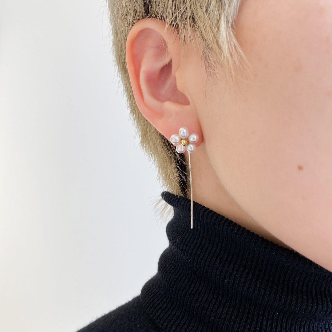 Fleur-pierced earring-GEMME-unigem