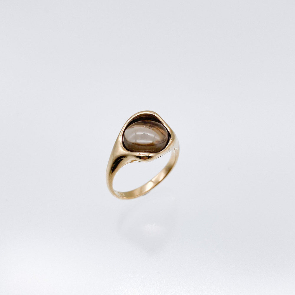 Hazy Moon Ring(Smoky Quartz×SV925+18kgp)-ring-SAI jewelry-#11-unigem
