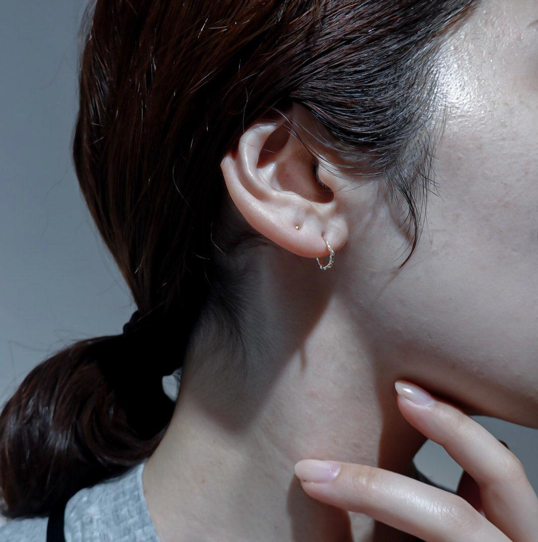 K10 YU-KIN HOOP EARINGS-pierced earring-PREEK-unigem