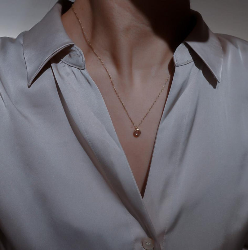 LIMITED Necklace - round stone-necklace-ARAI METAL WORKS-unigem