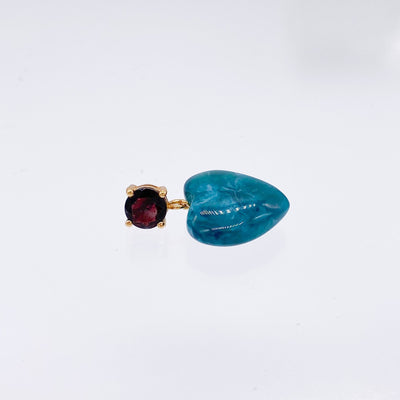 Lullaby - Garnet-pierced earring-HANNAN-unigem