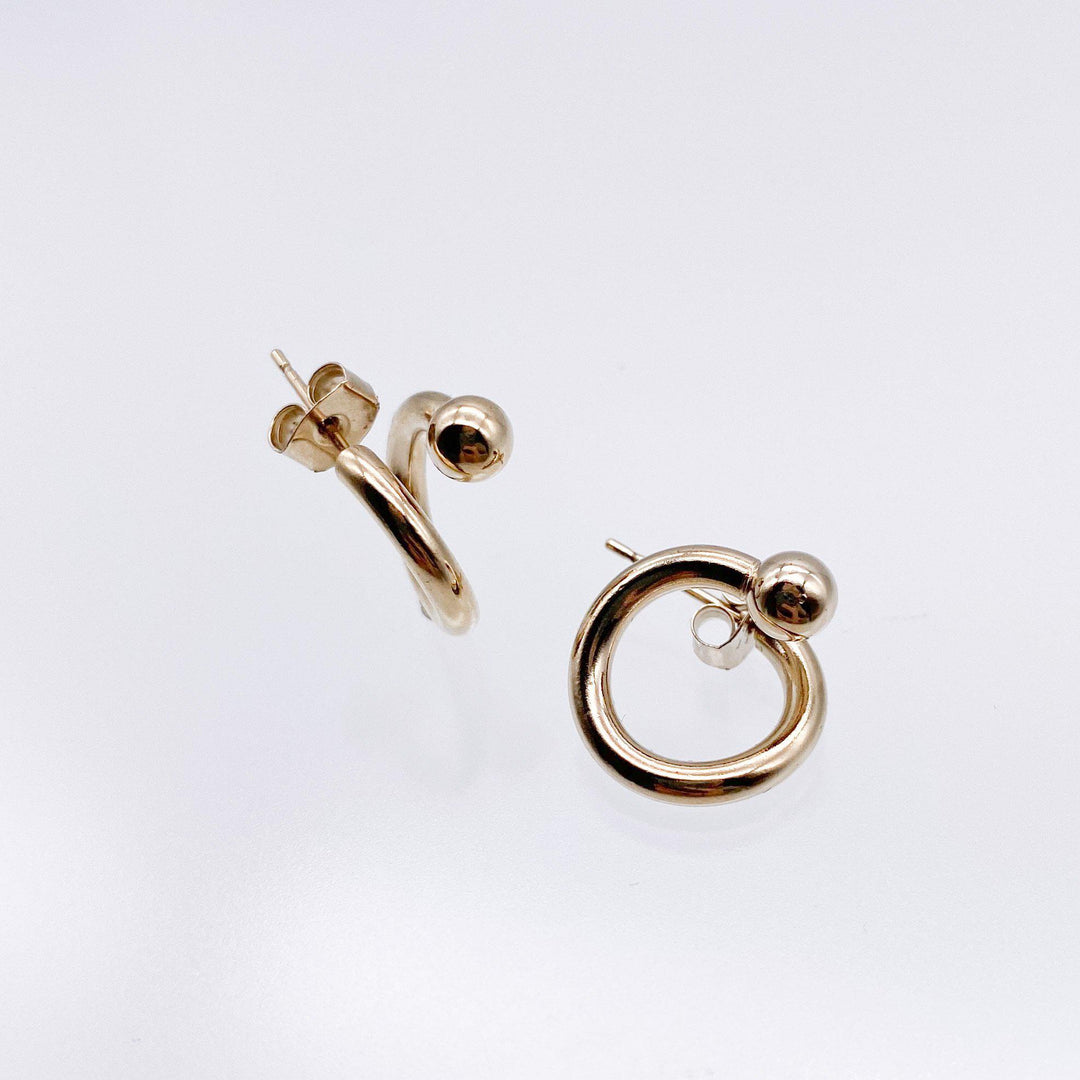 Mel gold earrings-pierced earring-Justine Clenquet-unigem