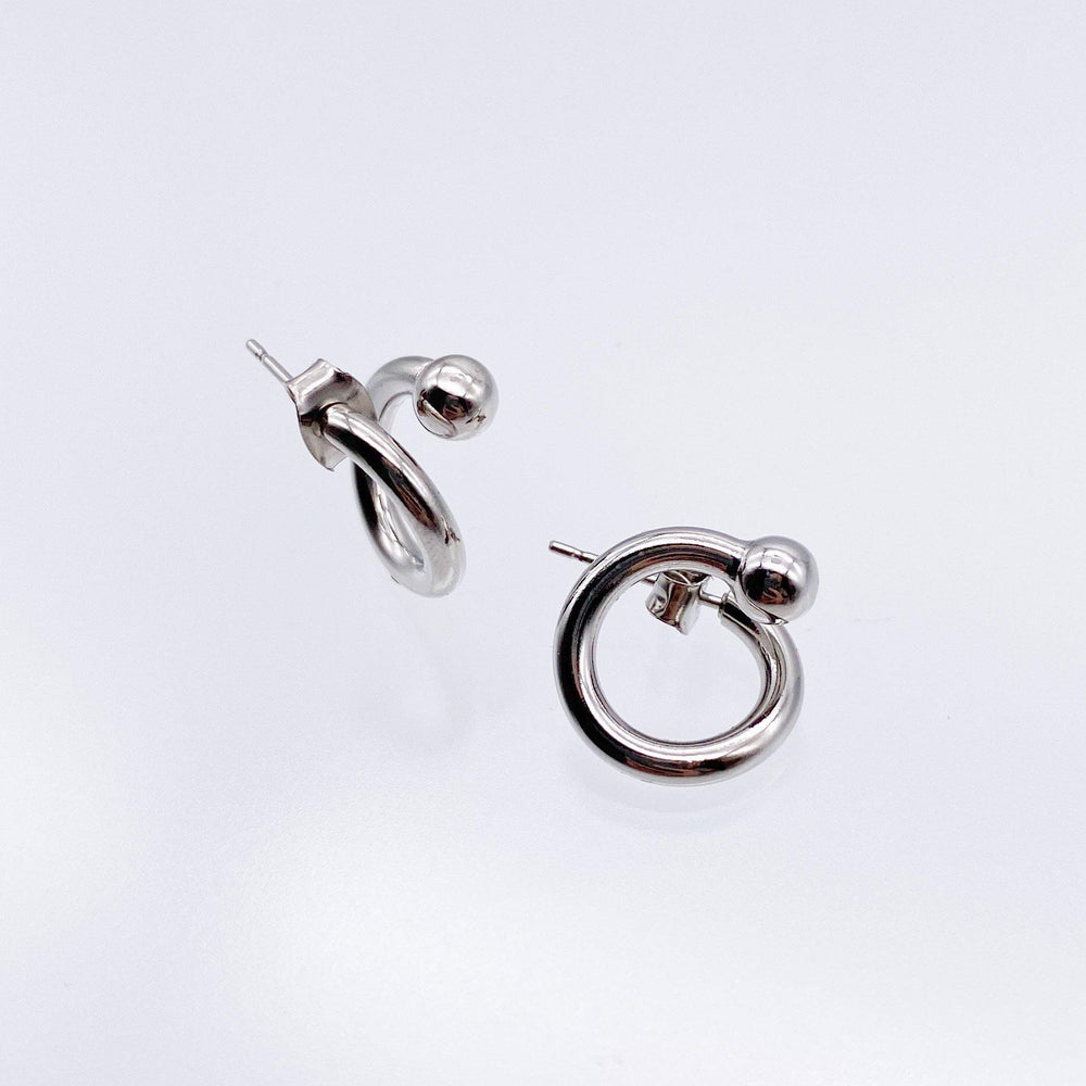 Mel palladium earrings-pierced earring-Justine Clenquet-unigem