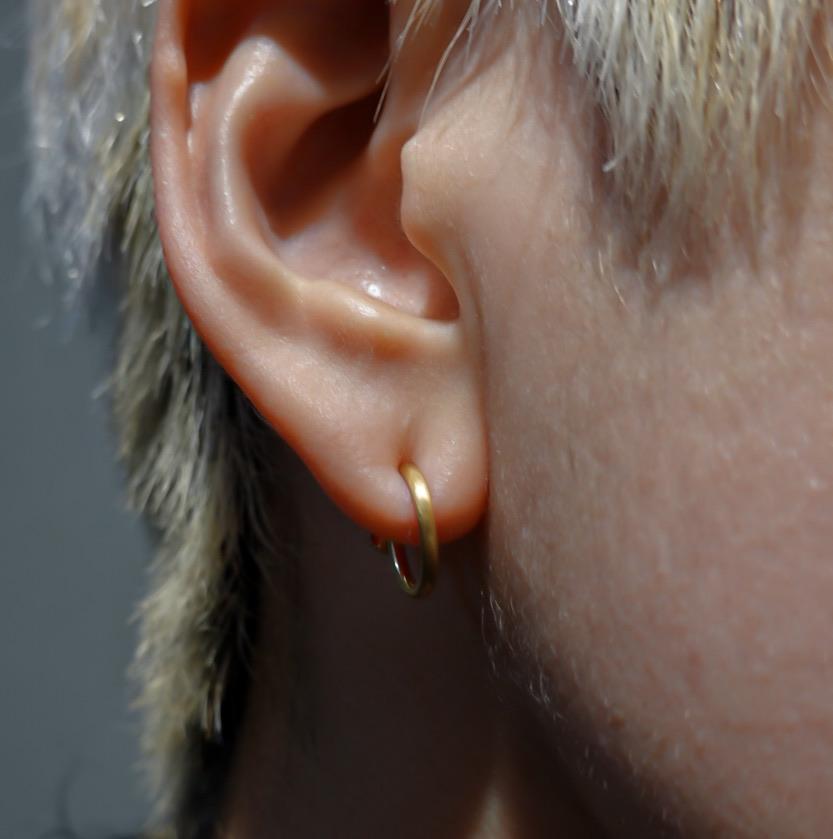 PLAIN Hoop Earring 10mm (K18)-earring-ARAI METAL WORKS-unigem