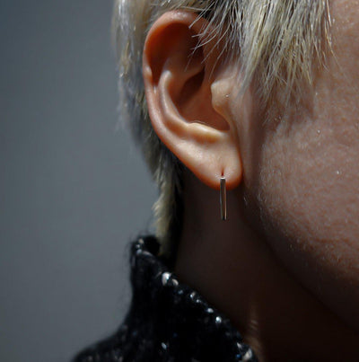 POLYGON Hoop Pierced earrings 2 - Polish-pierced earring-ARAI METAL WORKS-unigem