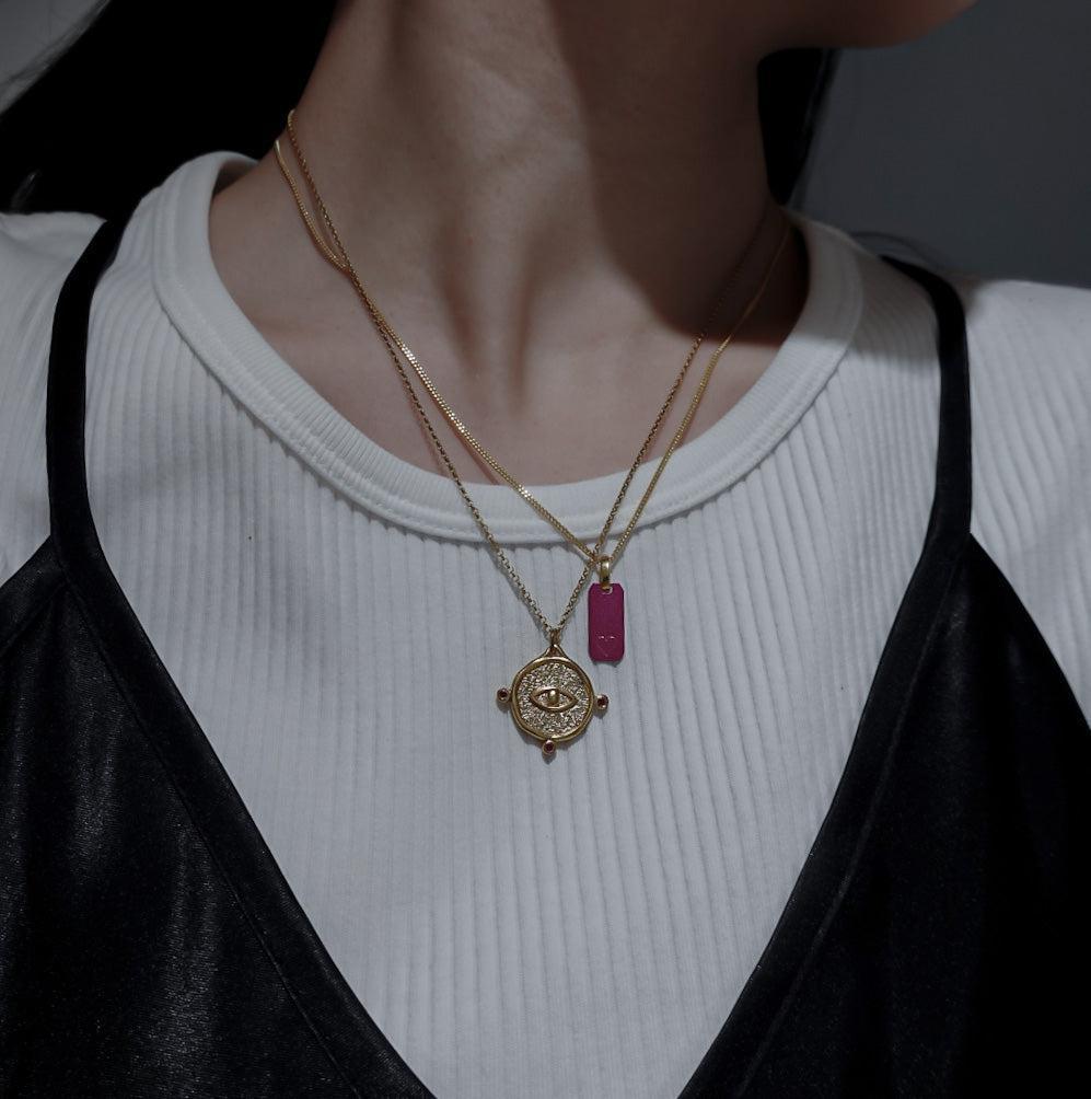 SMALL BARBÓRA TAG (GOLD) CHAIN NECKLACE-necklace-Barbóra-unigem
