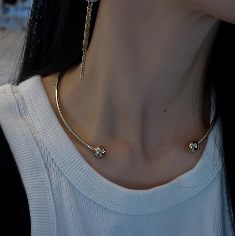 Selma Choker Gold-necklace-Justine Clenquet-unigem