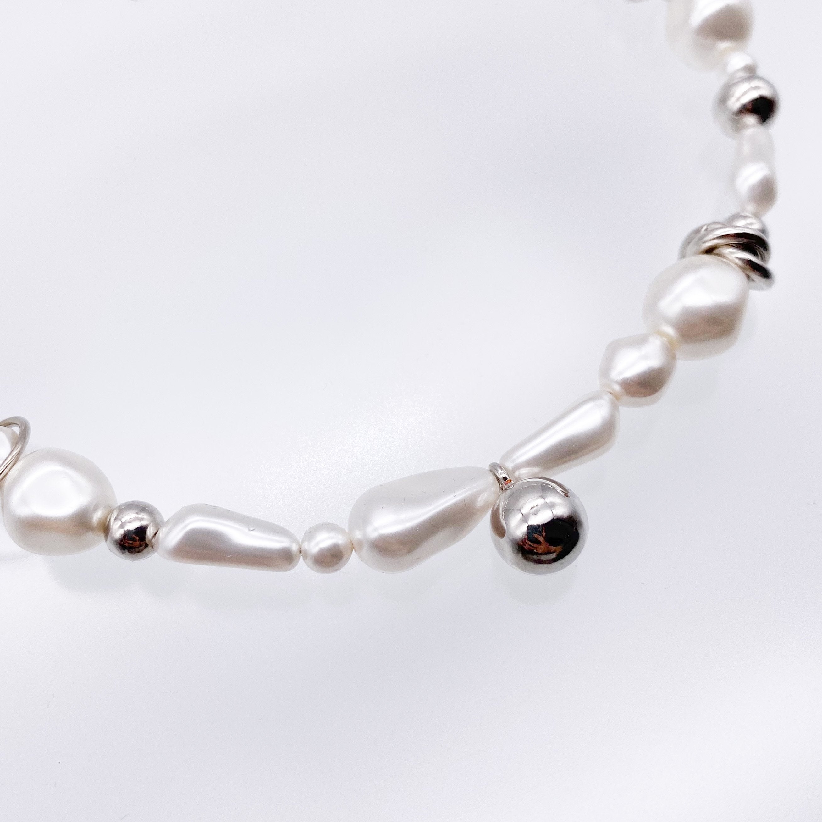 Justine Clenquet シルバー ネックレス (パール) Sidney choker – unigem