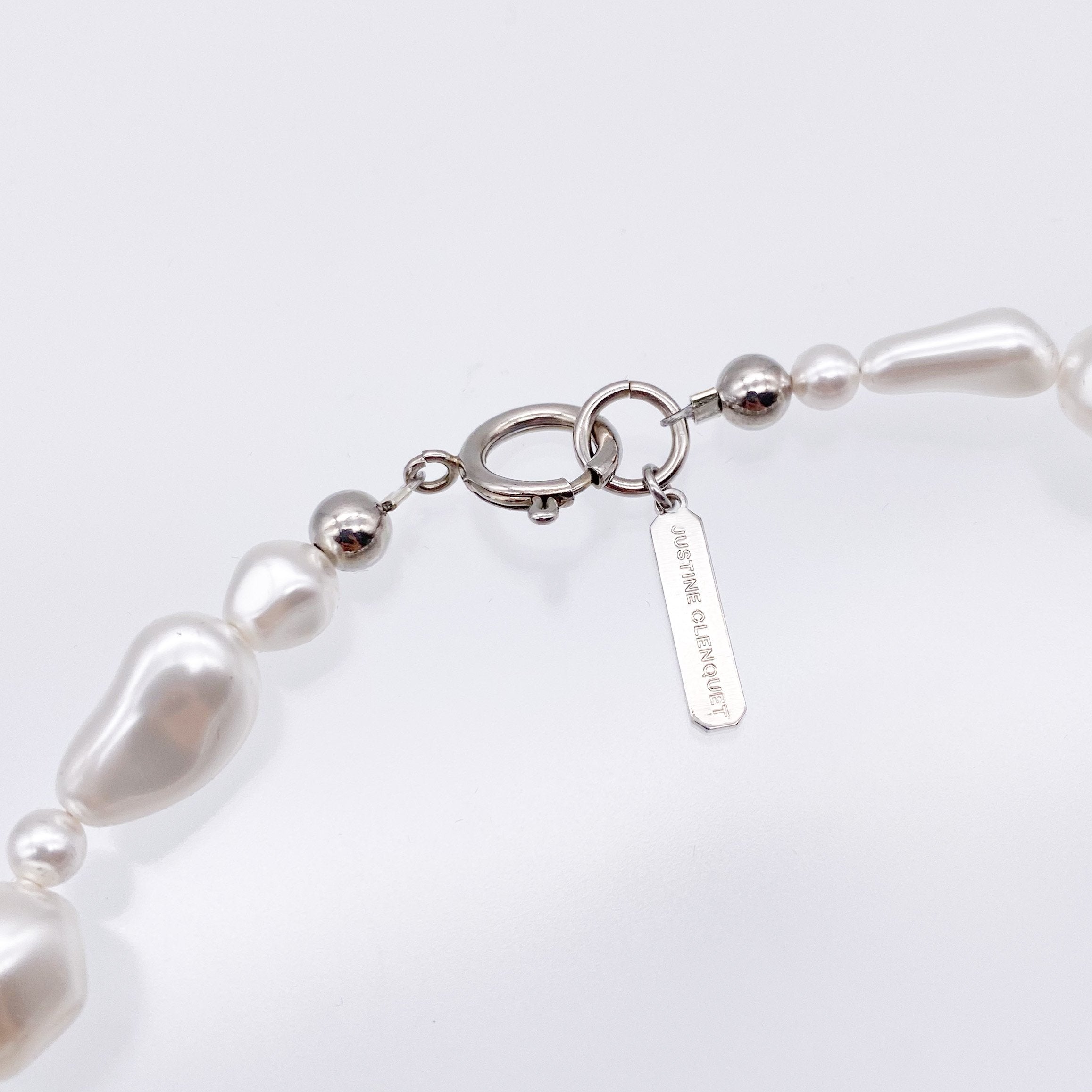 Justine Clenquet シルバー ネックレス (パール) Sidney choker – unigem