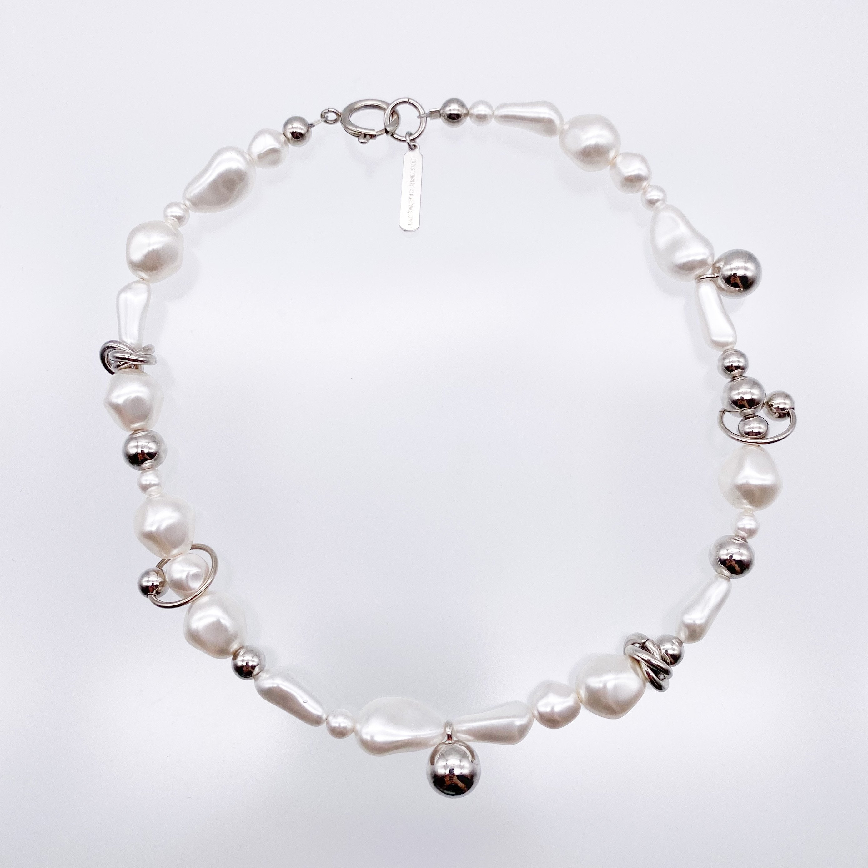 Justine Clenquet シルバー ネックレス (パール) Sidney choker – unigem