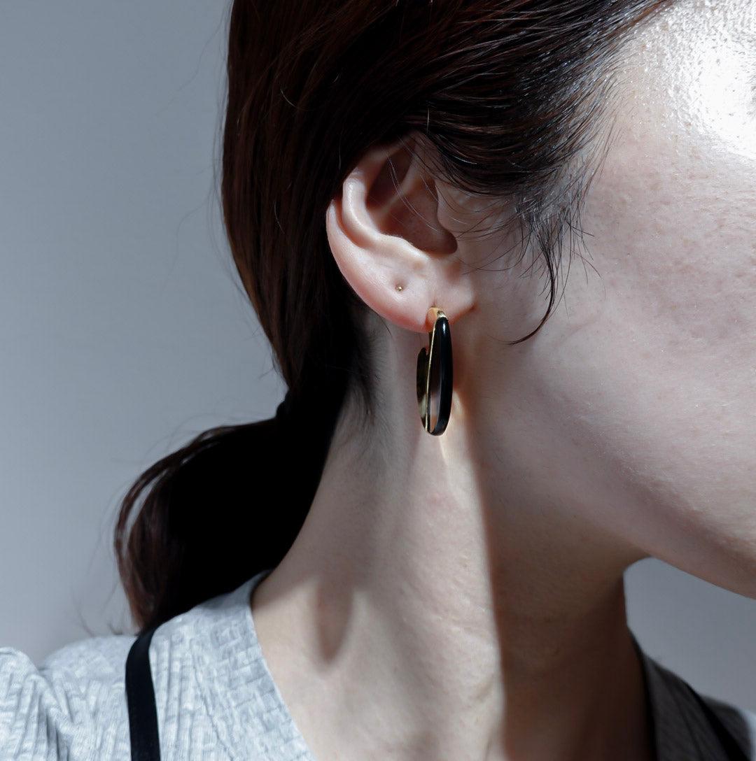 UKISHIMA- SORAMAME SMOKY QUARTZ-pierced earring-PREEK-unigem