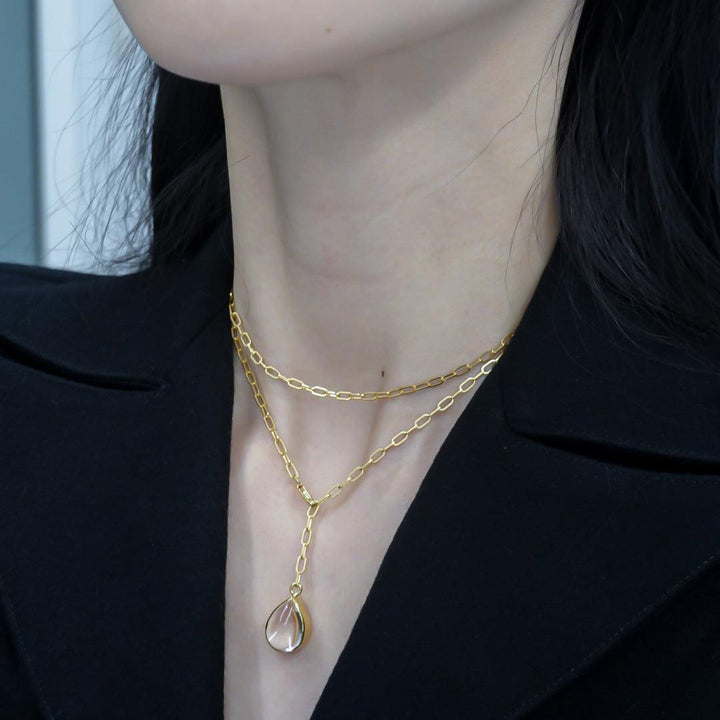 drop stone NC crystal-necklace-REE-unigem