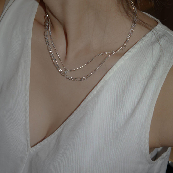half chain necklace I-necklace-SOUHAIT-unigem