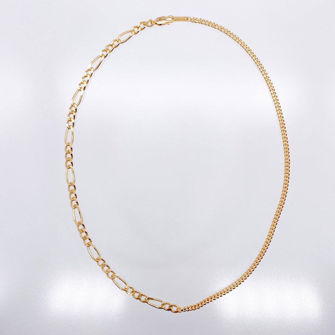 half chain necklace I-necklace-SOUHAIT-Gold-unigem