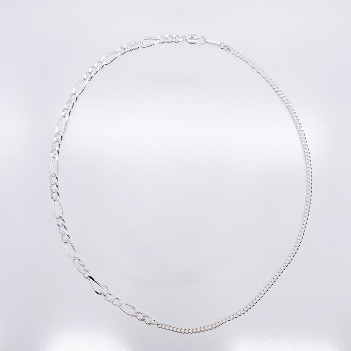 half chain necklace I-necklace-SOUHAIT-Silver-unigem
