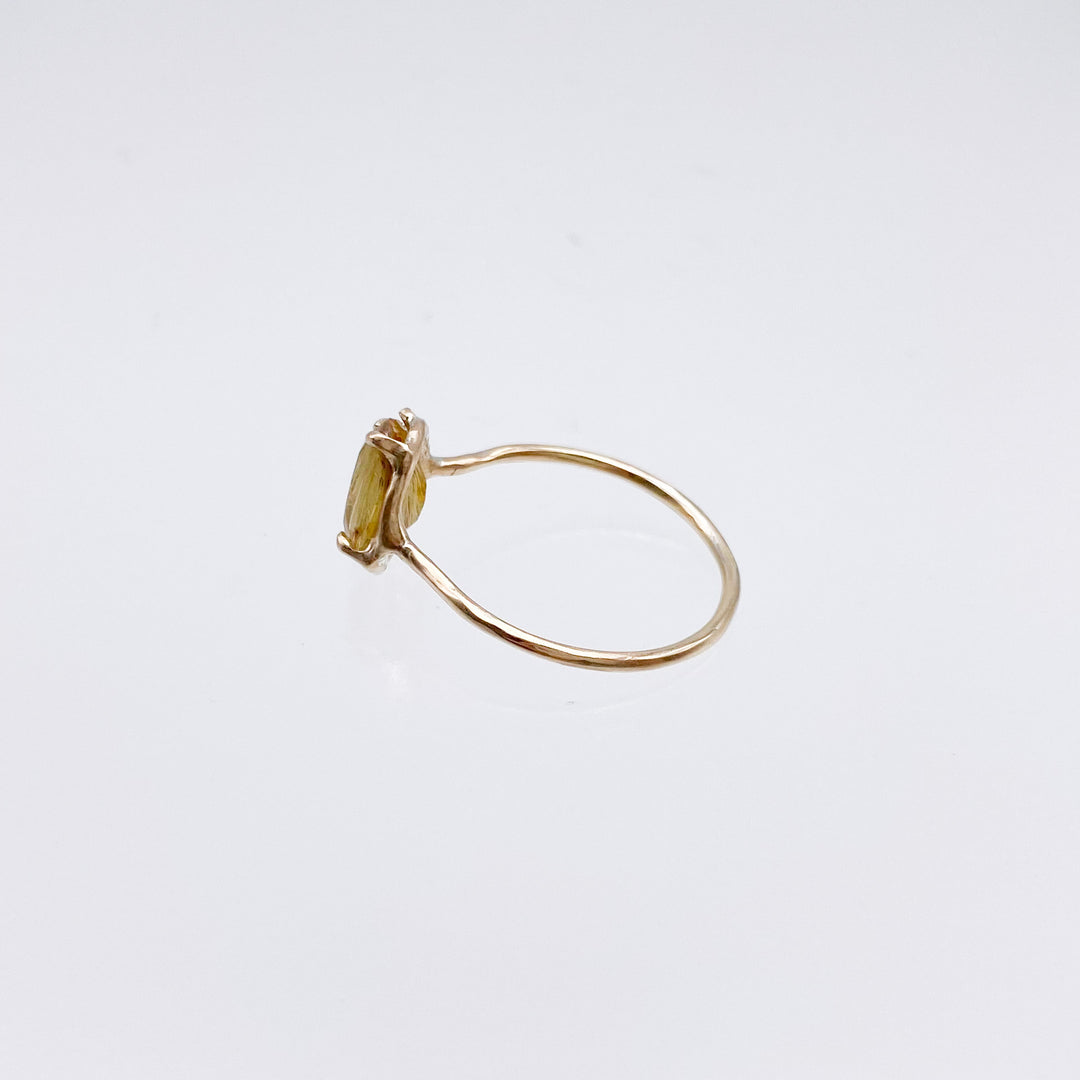 rutile quartz oval ring (#13)