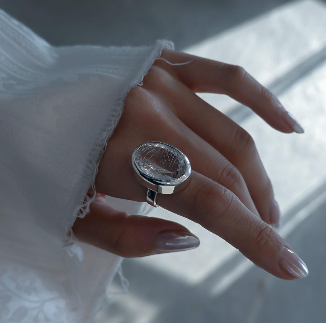 2024最新作】 oriental jewelry 水晶 薔薇 リング リング - www 