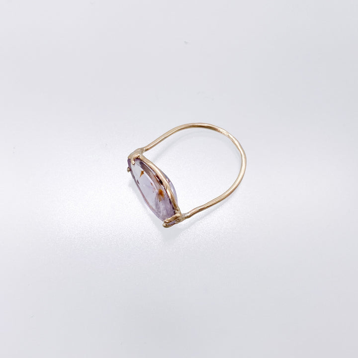goethite in amethyst ring (#15)