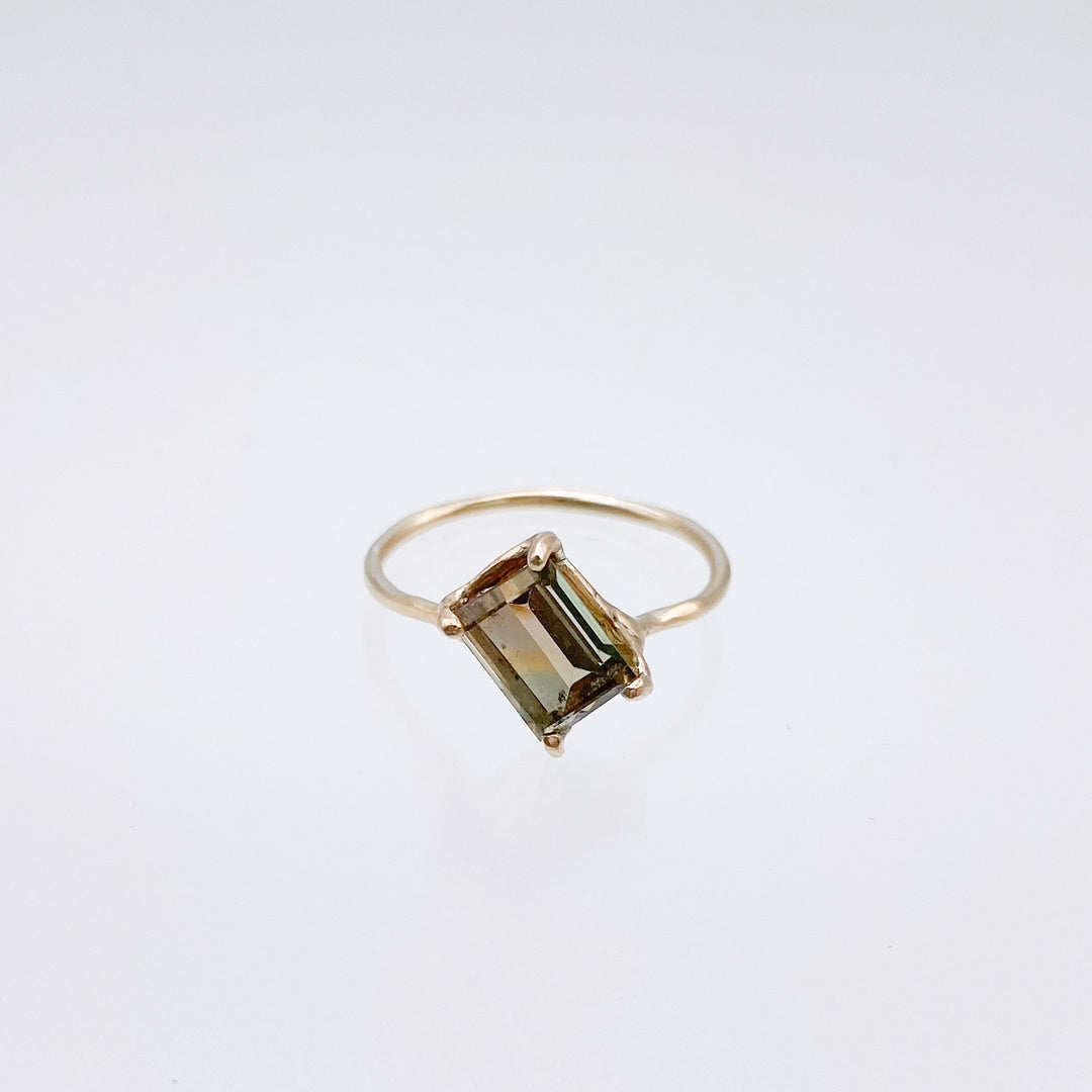 tourmaline bi-color brown ring (#11)