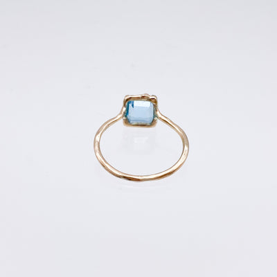 blue topaz square ring