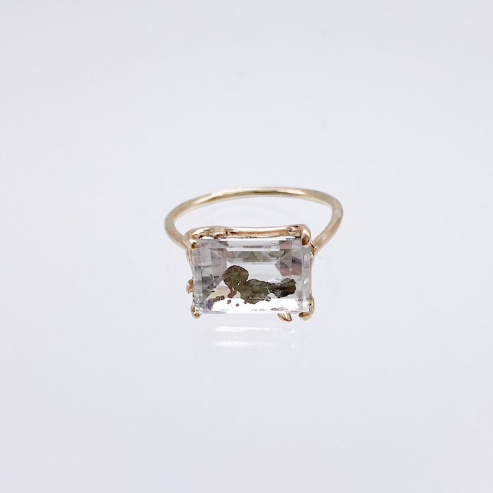 marcasite in quartz S ring (#9)
